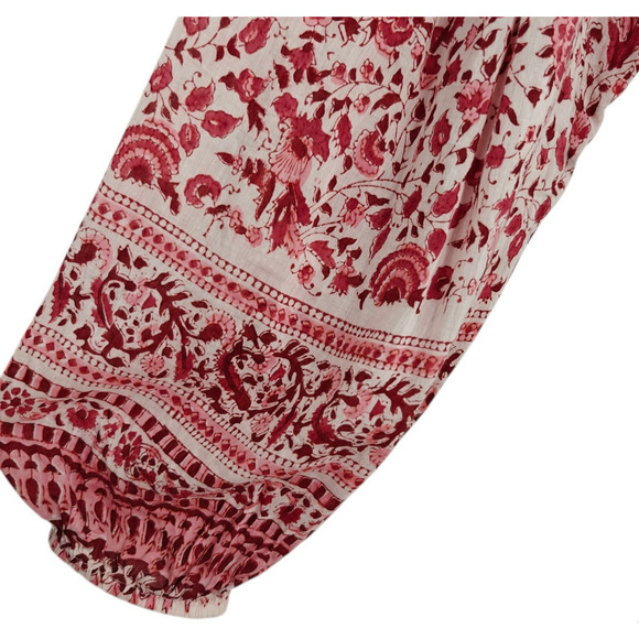 Alicia Bell Paisley Floral Tiered Peasant Dress Size Small Beaded Tassels Boho - Picture 6 of 13